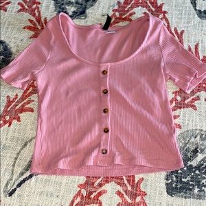 semi cropped button up shirt